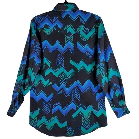Vtg Wrangler Shirt Mens 15.5 33 Cowboy Brushpopper X-Long Tail Aztec Colorful - Picture 12 of 12